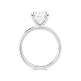 Elongated Cushion Cut Four Claw Solitaire Engagement Ring with Sustainable Lab Diamonds. Deltora Diamonds Sustainable Lab Diamond Bridal Jewellery Australia.