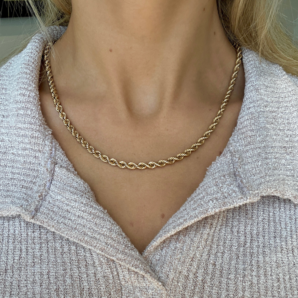 Rope Chain Necklace 9k Deltora Diamonds AU