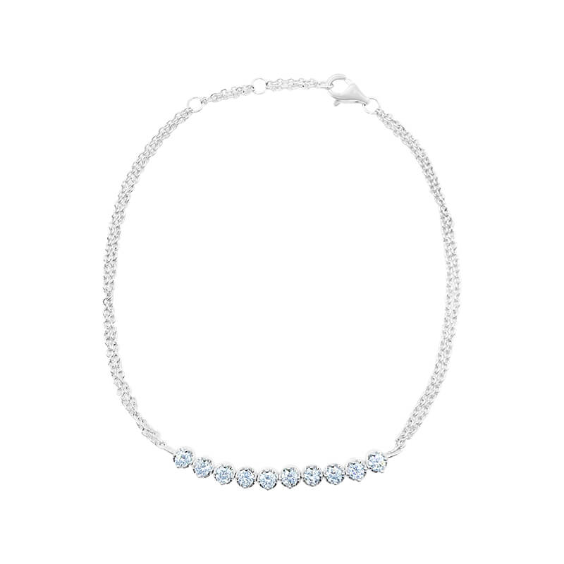 Deltora Diamonds 9k Gold Diamond Tennis Chain Bracelet made with Sustainable Lab Diamonds.