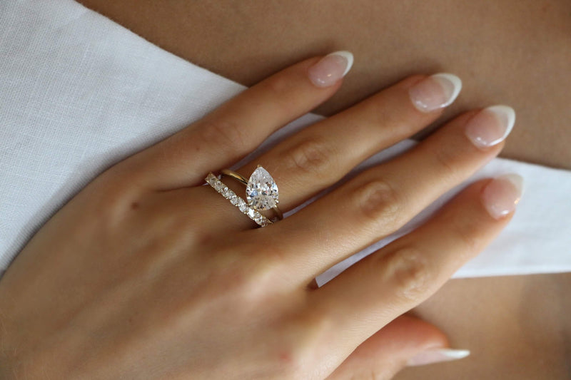 Deltora Diamonds Marquise Cut Angled Diamond Wedding Ring made with Sustainable Lab Diamonds.