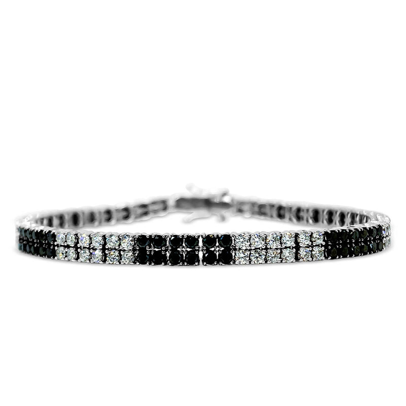 Deltora Diamonds Black and White Diamond Tennis Bracelet made with Sustainable Lab Grown Diamonds.