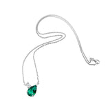 Deltora Diamonds Emerald Necklace with Emerald Cut Diamond Accent.