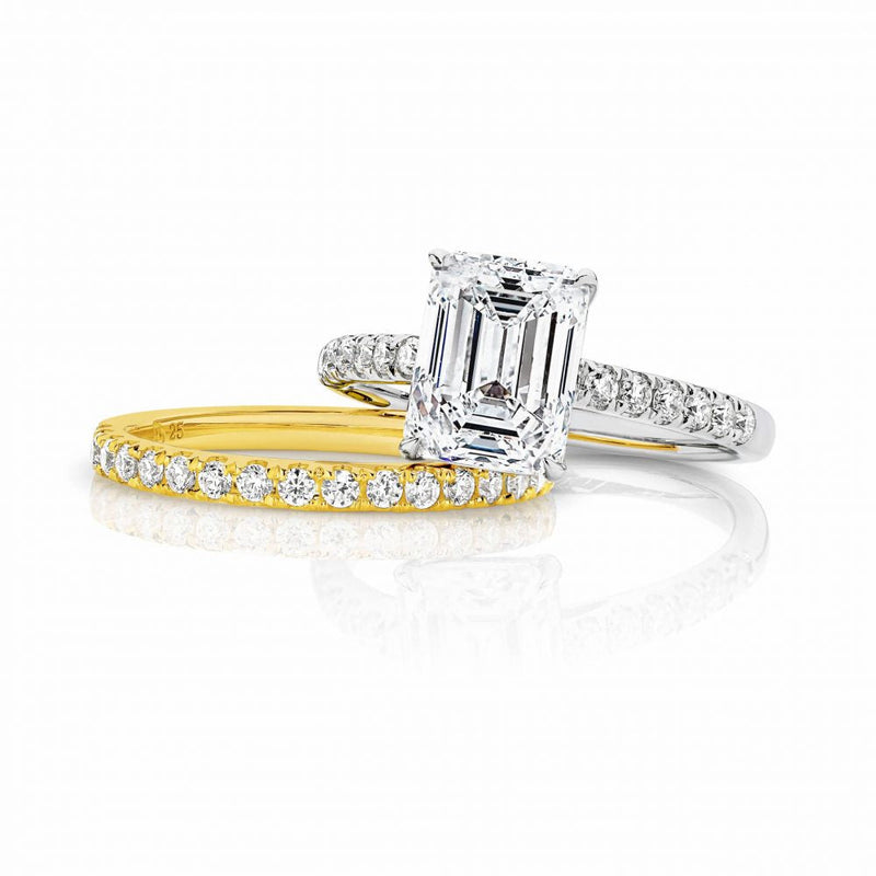 Micro Claw Set Wedding Ring with Sustainable Lab Diamonds.
