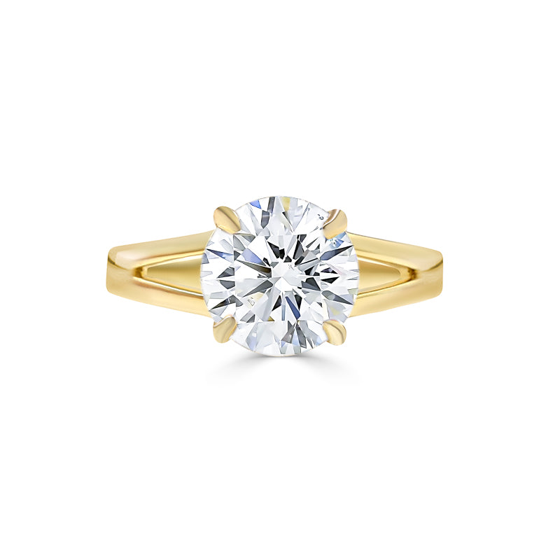 Round Cut Lab Grown Diamond Split Shank Engagement Ring