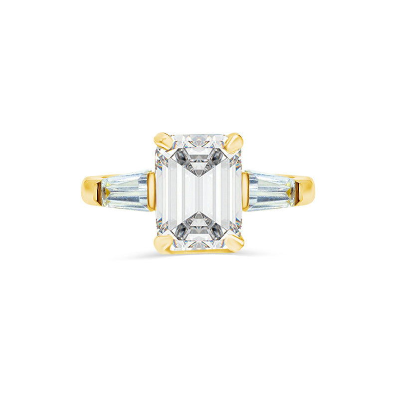 Emerald Cut Trilogy Classic | Tapered Baguette Sides
