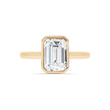 Deltora Diamonds Emerald Cut with Bezel Clutch Engagement Ring Setting 