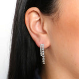 Emerald and Oval Drop Diamond Earrings made with Sustainable Lab Diamonds.