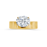 Deltora Diamonds Floating East West Oval Cigar Band Engagement Ring made with Sustainable Lab Diamonds.