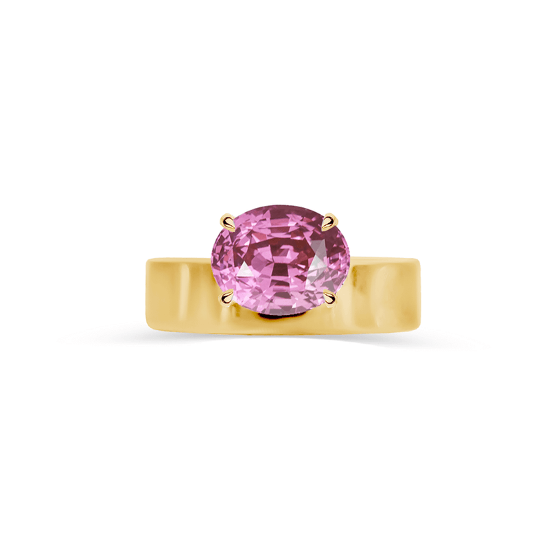 Floating Sapphire Cigar Band made with Sustainable Lab Sapphires.