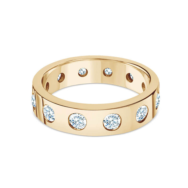 Deltora Diamonds Gypsy Set Diamond Wedding Ring made with sustainable lab diamonds