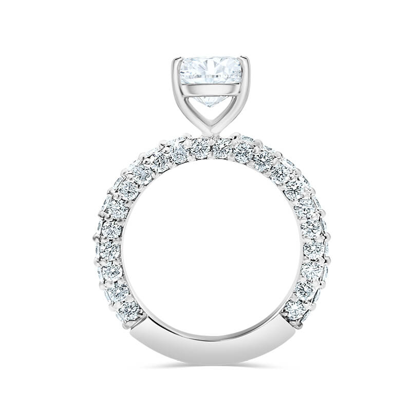 Micro Pave Set 2.25 cts Round brilliant cut diamond ring -