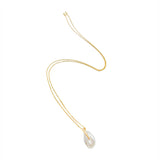 Flowing Curve Keshi Pearl Necklace & Earring Set