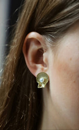 Deltora Diamonds Keshi Pearl Shell Stud Earrings.