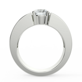 Tension Set Round Cut Lab Diamond Engagement Ring