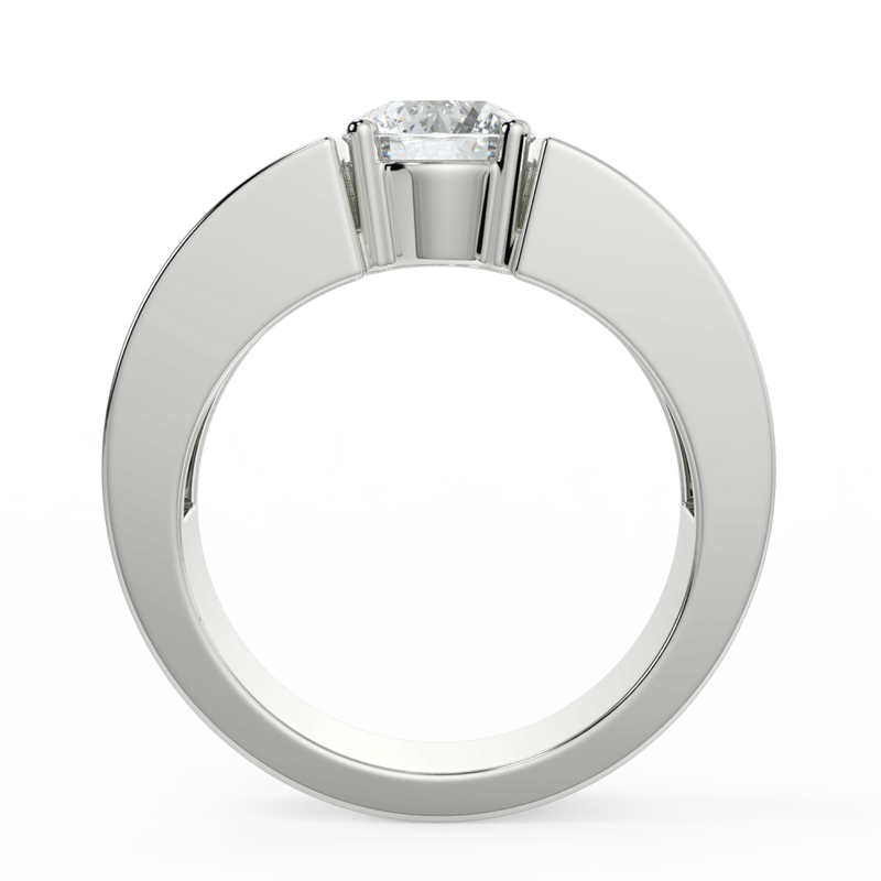 Tension Set Round Cut Lab Diamond Engagement Ring