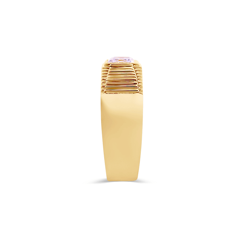 Mens Vintage Emerald Cut Signet Ring made with Sustainable Lab Diamonds.