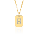 Initial Lab Grown Diamond Dog Tag Necklace