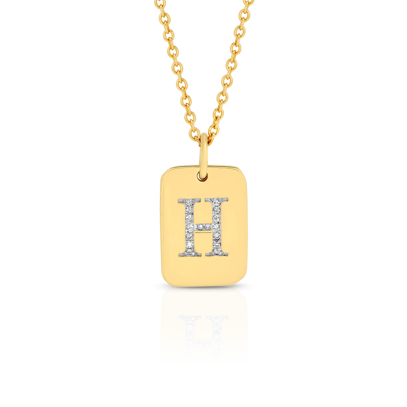 Gold diamond dog tag deals
