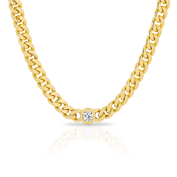 Curb Chain Lab Grown Diamond Necklace | 50cm