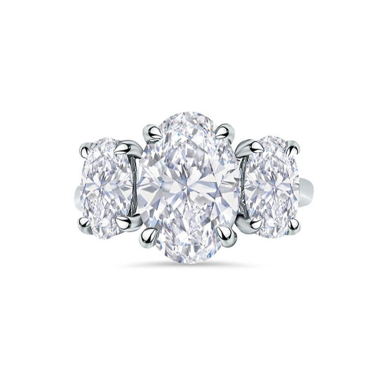 Oval Cut Trilogy Engagement Ring made with Sustainable Lab Grown Diamonds from Deltora Diamonds.