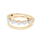 Deltora Diamonds Double Band Ring with Pear Cut Diamonds