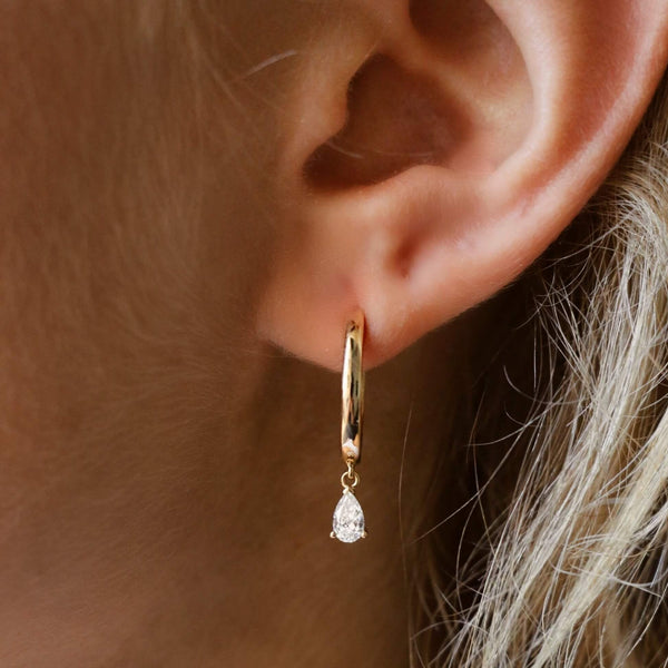 Pear Lab Grown Diamond Drop Earrings