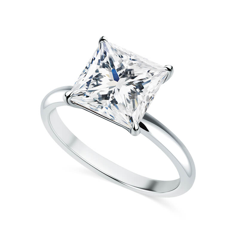 Deltora Diamonds Princess Cut Solitaire Setting made with sustainable lab diamonds.