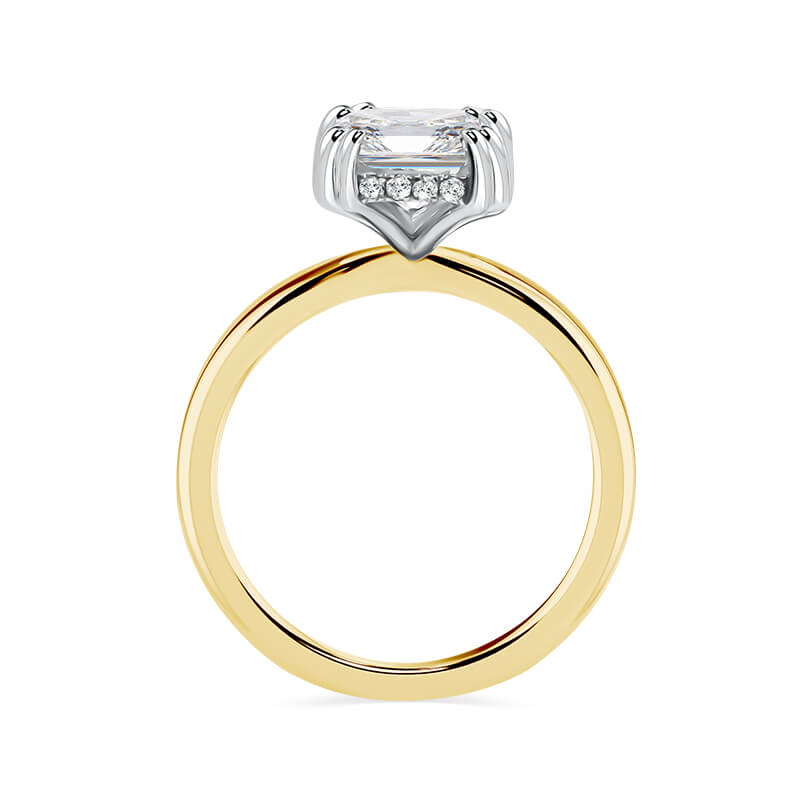 Radiant Cut Two Tone with Double Claw Engagement Ring