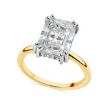 Radiant Cut Two Tone with Double Claw Engagement Ring