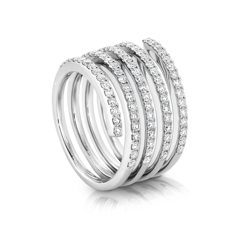 18k Gold Lab Diamond Coil Ring