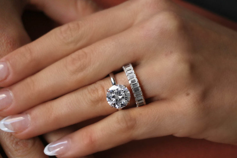 Emerald Lab Grown Diamond Petite Wedding Ring