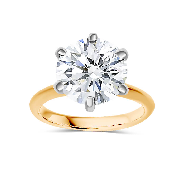 Deltora Diamonds Round Cut Six Claw Solitaire Setting with sustainable lab diamonds.