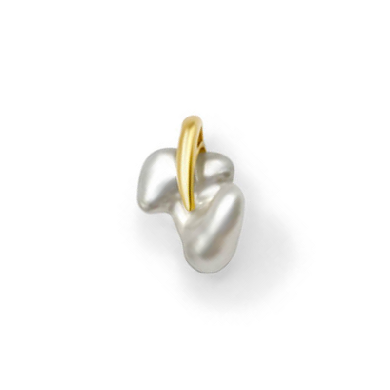 Style 3 Mini Keshi Pearl Pendant with 18k Gold.