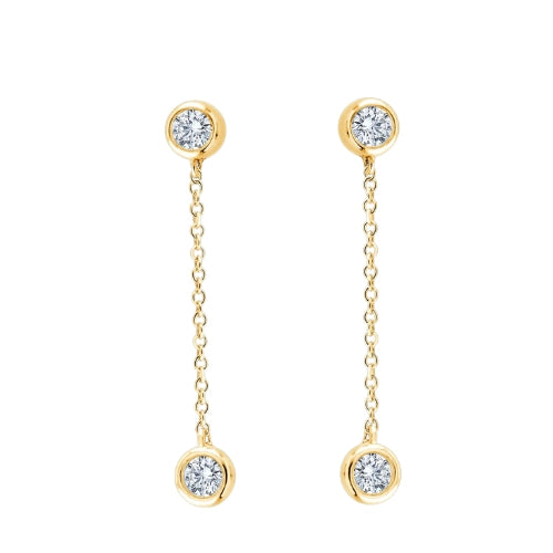 Diamond Drop Earrings | Bezel Set