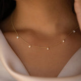 Floating Bezel Set Lab Grown Diamond Necklace