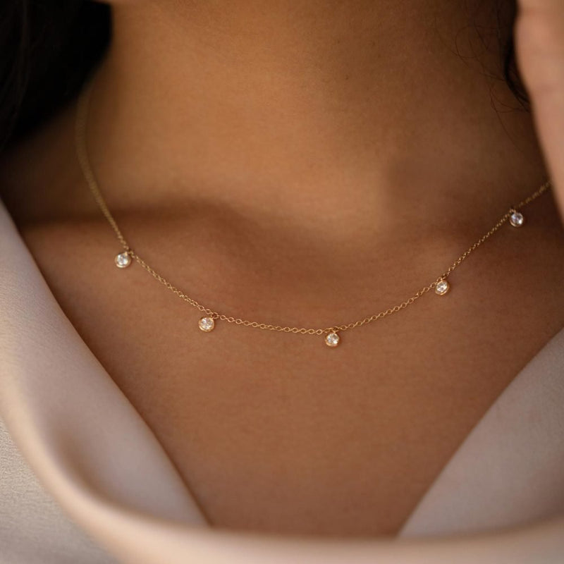 Floating Bezel Set Lab Grown Diamond Necklace