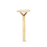Oval Cut Thin Band Bezel Set Engagement Ring. Deltora Diamonds Sustainable Lab Diamond Jewellery.