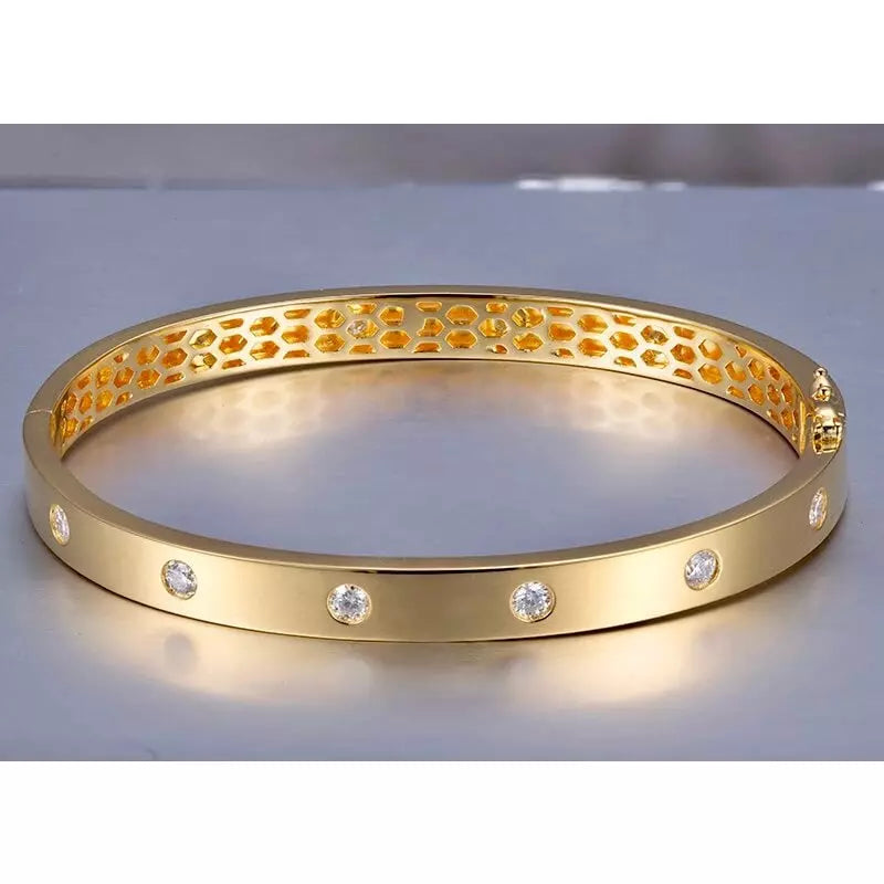 Gypsy Set Gold Diamond Bangle Lab Grown Deltora Diamonds AU